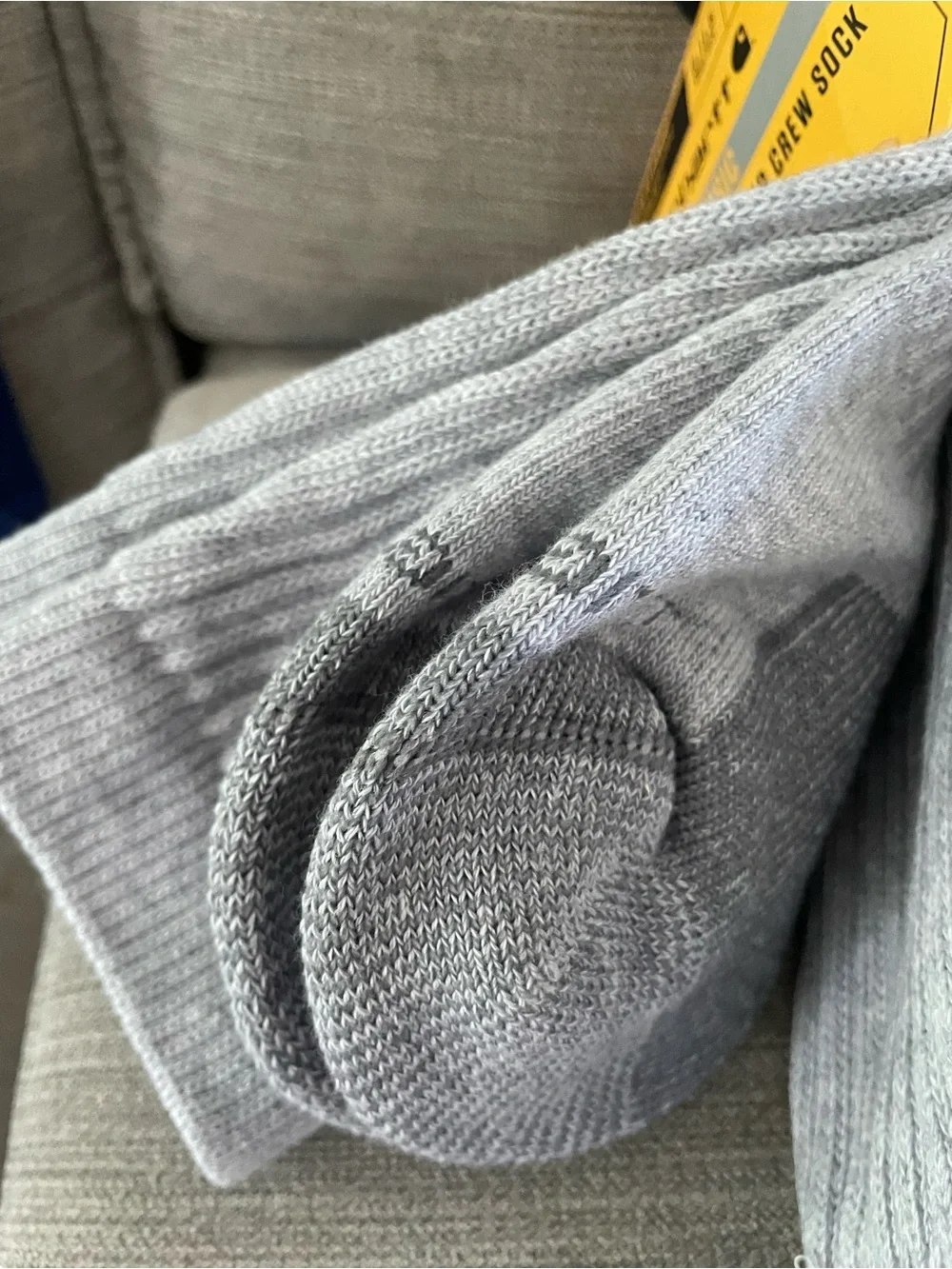 Carhartt Light Gray Midweight Cotton Blend Crew Socks (3-Pack) men’s Lg 9-11.5